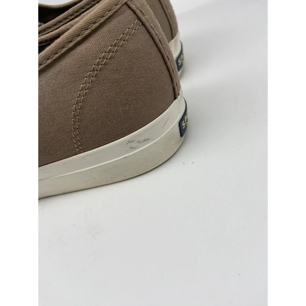 Sperry Shoes Womens Sz 11 Canvas‎ Sneakers Taupe Lace Up Comfort STS81827